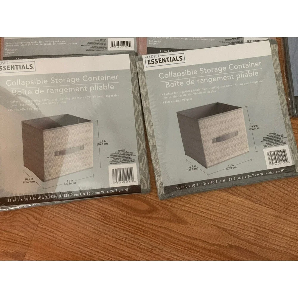 Lot of 5 Essentials Collapsible Storage Containers NEW